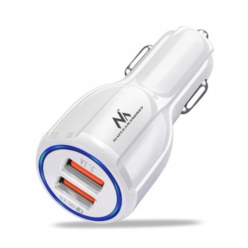 АВТОМОБИЛЬНОЕ ЗАРЯДНОЕ УСТРОЙСТВО 2x USB ДЛЯ БЫСТРОЙ ЗАРЯДКИ