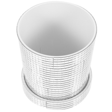 Mozaika Lustrzana Wazon Kryty Plastikowy Pojemnik