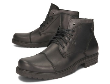 ЗИМНИЕ БОДОЛТЫ ТУФЛИ КОЖАНЫЕ C15S ЧЕРНЫЕ 44