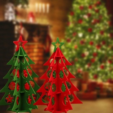 Объемная фетровая ткань Красная елка