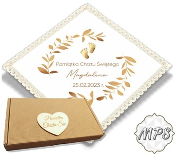 Нарядный крестильный халат для крещения, коробочка с миро, Крещение ЭКО Бохо МП