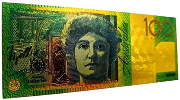 Коллекционная позолоченная банкнота АВСТРАЛИЯ 100 долларов ДЖОН МОНАШ