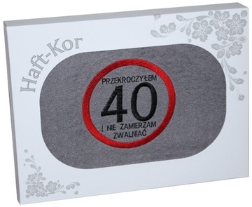 RĘCZNIK 70x140 Z HAFTEM NA PREZENT 40 URODZINY
