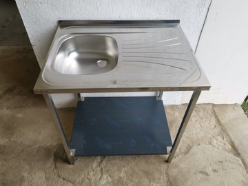 ZLEW GASTRONOMICZNY 1 KOMOROWY Z PÓŁKĄ 80X60X85