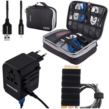 ADAPTER DUŻY ORGANIZER PODRÓŻNY KABEL lightning +