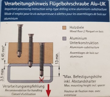 Алюминиевый шуруп по дереву 5,5 x 60 мм
