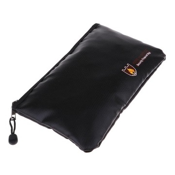 Огнестойкий конверт для документов в сумке черный M 29х20см