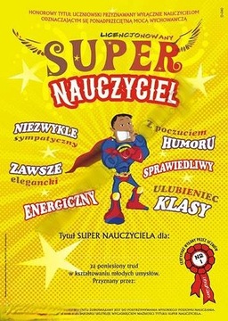 Certyfikat super nauczyciel prezent upominek