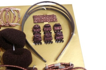 Parsa Beauty zestaw 37 akcesoriów do włosów brokat