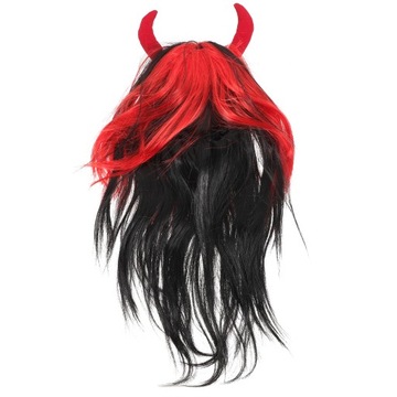 Róg byka peruka do cosplay Halloween Rocker rogi