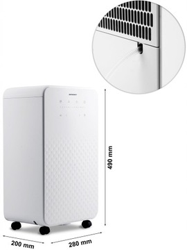 WYDAJNY OSUSZACZ POWIETRZA POCHŁANIACZ WILGOCI 12L/24H TIMER HIGROSTAT LCD