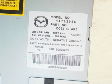 MAZDA 5 V 2006R RÁDIO PŘEHRÁVAČ CD 14792086