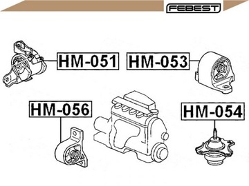 FEBEST ULOŽENÍ MOTORU HONDA CIVIC 1,4 1,6
