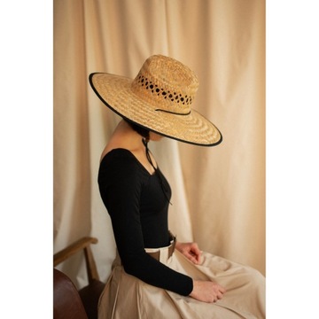 Мужская женская пляжная соломенная шляпа с большими полями ковбойская Федора на лето