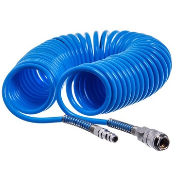 WĄŻ PRZEWÓD 6.5x10mm 10 m SPIRALNY POLIURETANOWY PNEUMATYCZNY DO KOMPRESORA