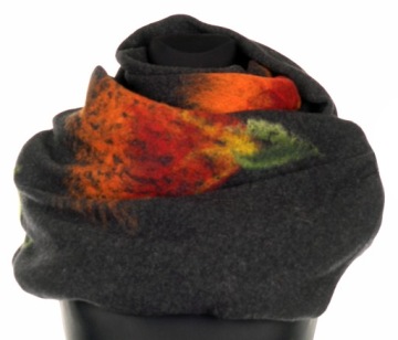 ГЛАМУРНЫЙ ШАРФ С РУКОВОЙ ВЫШИВКОЙ 80% ШЕРСТЬ ЯГНЕНКА