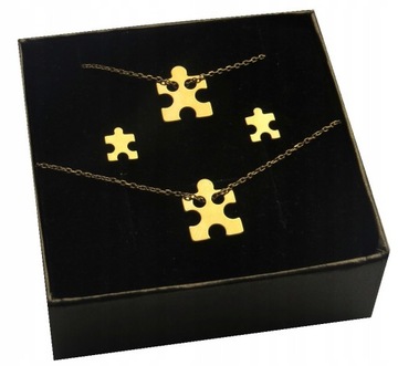 Złoty komplet CELEBRYTKA puzzel puzel + pudełko