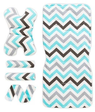 ВСТАВКА ДЛЯ КОЛЯСКИ, КОВРИК BUTTERFLY ZIG ZAG + РЕМНИ 4-в-1