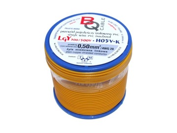 Przewód LGY/H05V-K 0,50 mm2 25m Żółty