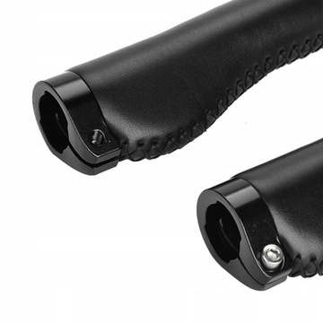 КОЖАНАЯ РУЧКА НА РУЛЕ ВЕЛОСИПЕДНЫЕ РУЧКИ ЧЕРНЫЙ РУЛЬ