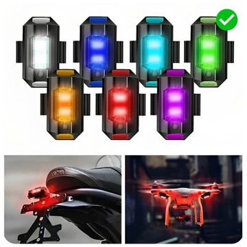 Светодиодная стробоскопическая лампа для дрона, велосипеда RGB белая, синяя, красная*2