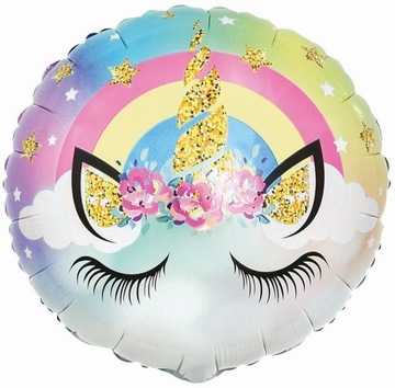 BALON FOLIOWY JEDNOROŻEC UNICORN URODZINY HEL 45CM