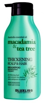 LUXLISS Macadamia tea szampon zagęszczająca włosy 500 ml