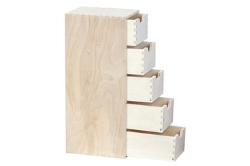 Комод с 5 ящиками, вертикальным органайзером для стола и столешницей.