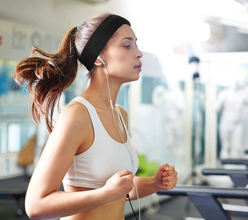 ЧЕРНАЯ ПОВЯЗКА НА ГОЛОВУ УШИ УЗКИЕ ГЛАДКИЕ ТКАНЕВЫЕ ВОЛОСЫ