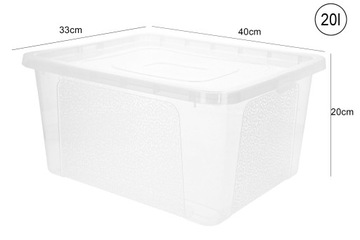 ПЛАСТИКОВАЯ КОРОБКА 20л с крышкой, большая прозрачная коробка для хранения.