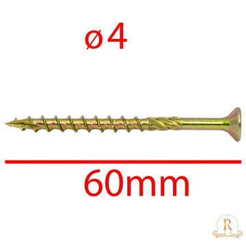 WKRĘTY CIESIELSKIE 4X60 WKRĘT DO DREWNA Z ŁBEM STOŻKOWYM TORX 200SZT