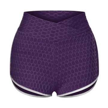 Spodenki treningowe dla kobiet Scrunch Lifting Yoga Short Fioletowe XL