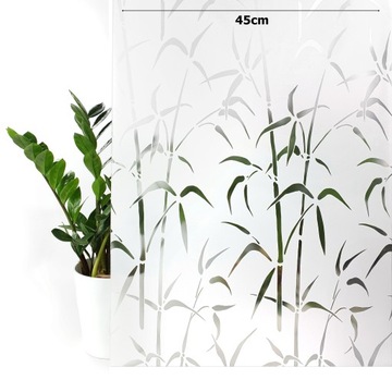 Оконная фольга с молочным узором, бамбуковый шпон, самоклеящийся рулон, размер 45x200