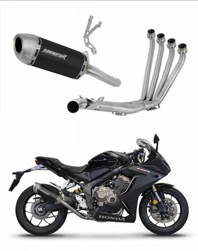 CB 650 R 2019 - 2023 Full system Kolektor wydech tłumik S6 BLACK DOMINATOR