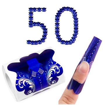 Szablony Formy Do Przedłużania Motylki 50 sztuk SZEROKIE niebieskie