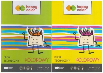 Blok techniczny kolorowy A4 170 g Happy Color