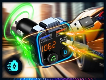 FM-ПЕРЕДАТЧИК БЫСТРОЕ ЗАРЯДНОЕ УСТРОЙСТВО BLUETOOTH АУДИО MP3 BT 3X USB RGB