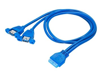 USB-адаптер 19-контактный 2x USB 3.0 Akyga AK-CA-62 65см