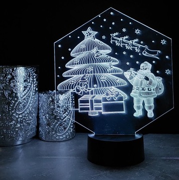 OZDOBA ŚWIĄTECZNA MIKOŁAJ 3D LED KOLORY RGB PILOT