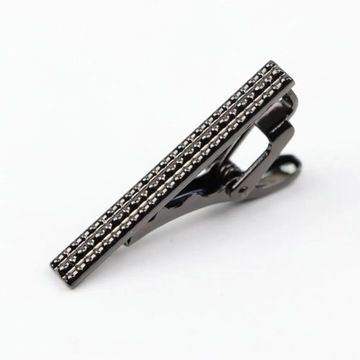 Men's Bright 4cm Tie Pin Clips Clasp Chrome Stainless Steel Jewelry for Wed