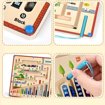 Игра-сортировка деревянного магнитного лабиринта