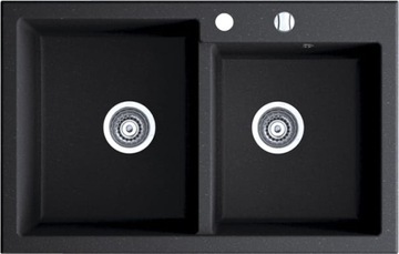 ZLEW BERG ELEMENT BRL12203 CZARNY METALIK + SYFON