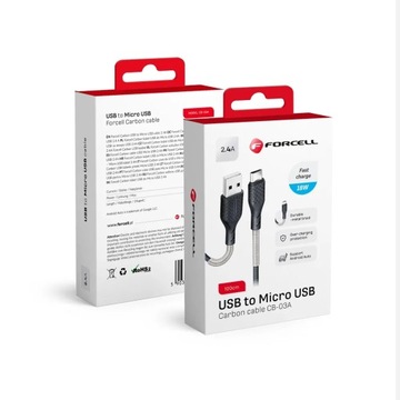 Wzmocniony Kabel USB - microUSB 1m ANDROID AUTO