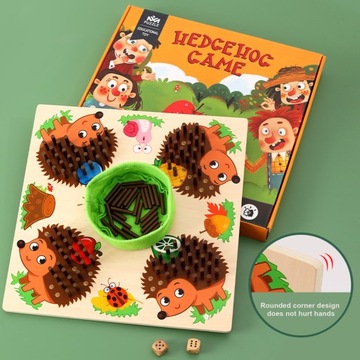 Сенсорная игра Ёжик с палочками, интерактивная настольная игра для родителей и детей.