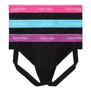 CALVIN KLEIN MAJTKI MĘSKIE BOKSERKI SLIPY JOCK STRAP 3PK CZARNE r.L