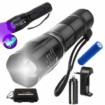 LATARKA TAKTYCZNA SZPERACZ CREE LED ZOOM Z UV