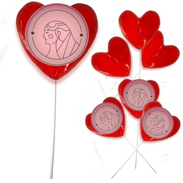 Леденцы HEART с рекламным логотипом компании, каждый дизайн, 50 шт.