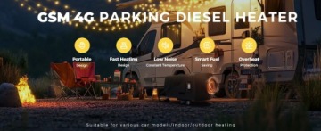 ПАРКОВОЧНЫЙ ОБОГРЕВАТЕЛЬ GSM LTE-4/5G 8KW 12/24V WEBASTO АВТОМАТИЧЕСКОЕ ВКЛЮЧЕНИЕ/ВЫКЛЮЧЕНИЕ