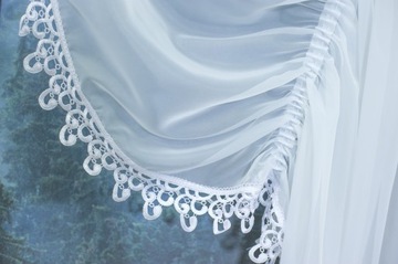 KOMPLET FIRAN Z GIPIURĄ WODA POKÓJ KUCHNIA FIRANA GOTOWA WOAL BIAŁA 400X120