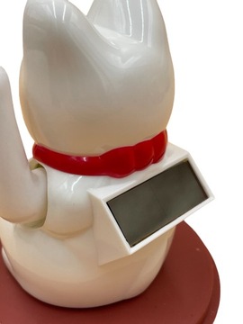 SOLARNY Japoński Kot Maneki-Neko Chiński Szczęścia 10cm Biały